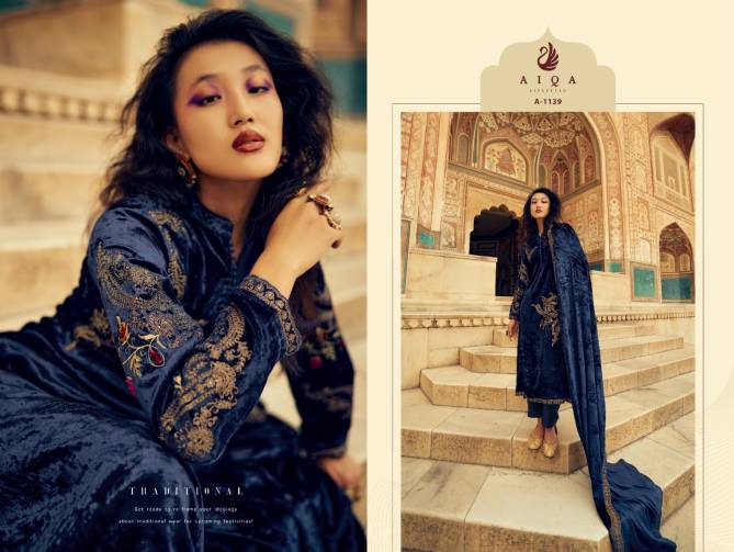 Sastra By Aiqa Winter Wear Fancy Work Velvet Salwar Kameez Wholesale Online